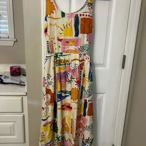Colorful Abstract Print Maxi Dress